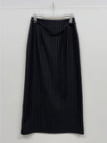 [FW] Striped Wool H-Line Long Skirt