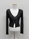 Oboe V-neck See-through Crop Cardigan