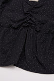 Lilathe dot frill blouse