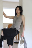 Hash ruffle shirring sleeveless