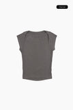 Modish ribbed cap sleeve t-shirt