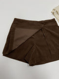 Corduroy Wrap Skirt Pants