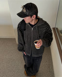 Marlon hood knit zip up