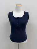 Waffle Button Sleeveless