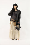 Classic overfit leather jacket