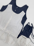 [Mini Bag SET] Frill Dot Sleeveless Blouse