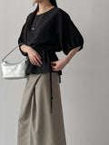 [Short sleeve ver.] Julie Frill Round Neck Blouse