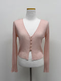 Oboe V-neck See-through Crop Cardigan
