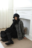 Muffler attached) Twill half coat