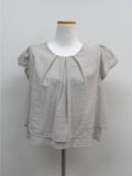 Plain layered short sleeve blouse