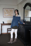 Hitch Boucle Off-Shoulder Knit