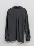 Crinkle Big Collar Wrap Blouse