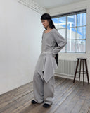OFF-SHOULDER REVERSE LOOP SWEATSHIRT