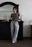 Leather belt string pants