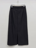 [FW] Striped Wool H-Line Long Skirt