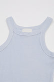 Half wrinkled ribbed sleeveless