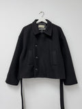 [wool70%] Barnett Wool Belted Short Coat