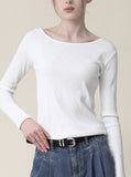 [Premium] Dove Slim U-Neck Long Sleeve Tee
