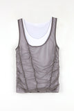 Double mesh shirring sleeveless