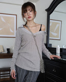 Oat Slim Deep U-Neck Knit