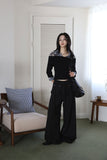Off-pleated slacks pants