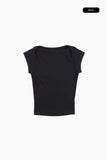 Modish ribbed cap sleeve t-shirt
