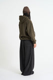 Fleece crop pullover hood