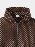 Dot fleece hood zip-up