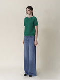 [Premium] Whole Garment Linne Round Short Sleeve Knit
