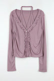 Ronnie Frill Cardigan Halter Tee