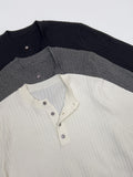 Ribbed Henry Neck Overfit Knit