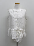 [Mini Bag SET] Frill Dot Sleeveless Blouse