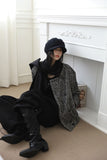 Muffler attached) Twill half coat