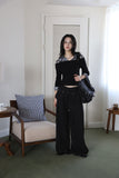 Off-pleated slacks pants