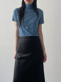 Tom Ribbed Mockneck Half T-Shirt