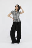Tie Wrap Pintuck Pants