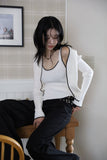 Wave sleeveless cardigan set