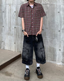 Round Curve Cargo Bermuda Denim