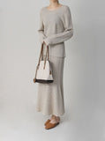 [Premium] Whole Garment Suare Knit Set-up Top