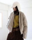 Reversible) Wool Glossy Leather Jacket