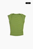 Modish ribbed cap sleeve t-shirt