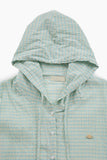 Maron check shirt hoodie