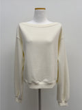 One-shoulder boat neck loose fit sweatshirt