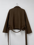 [wool70%] Barnett Wool Belted Short Coat