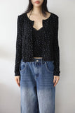 Floral lace sleeveless cardigan set