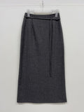 [FW] Striped Wool H-Line Long Skirt
