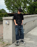 Embroidered Lettering Bermuda Pants