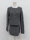 [Skirt SET] Mohair Layered Knit Two-Piece