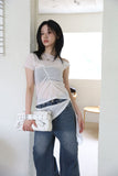 Side pin tuck rivet denim