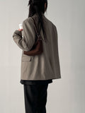 Unbalanced One Button Loose Fit Single Jacket